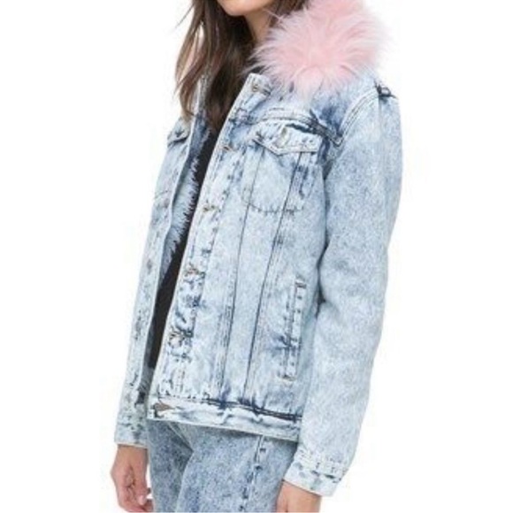 Juicy Couture Demin and Faux pink Fur Jacket - Picture 2 of 11